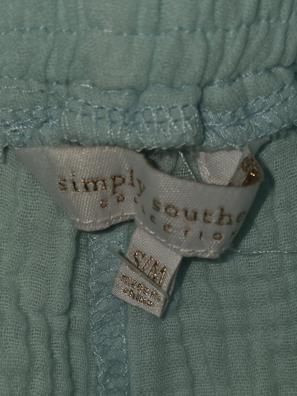 Simply Southern Ice Mint Gauze Smocked High Waist Shorts S/M - Picture 3 of 7